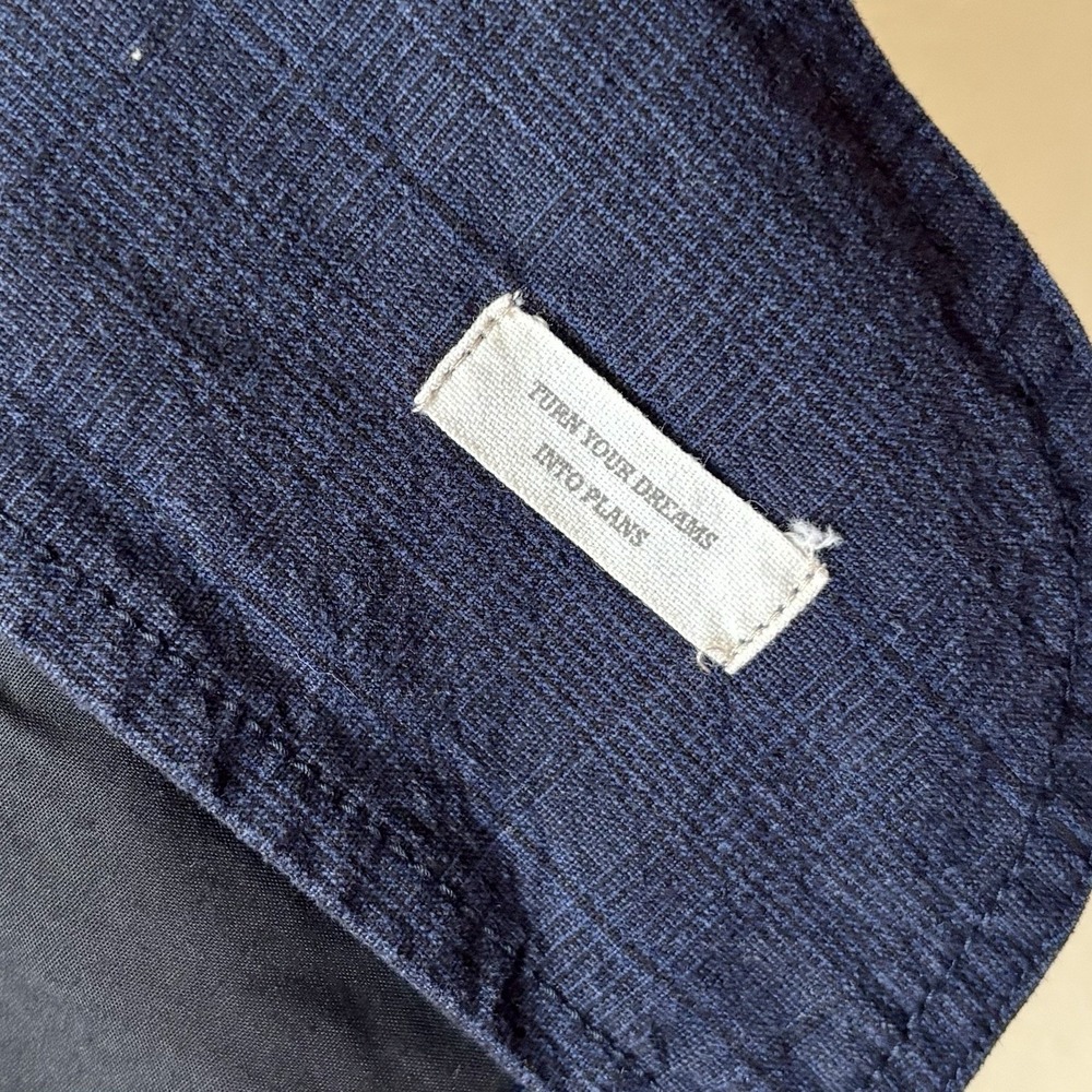 NEW Ruff Hewn 100% cotton casual blazer jacket in navy plaid - Picture 7 of 12